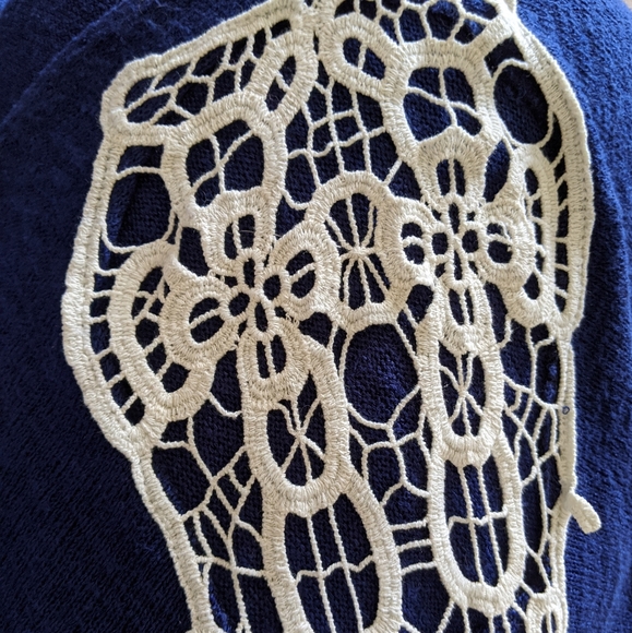 Ricki's Lace Cold Shoulder Cardigan Sweater - Picture 5 of 5